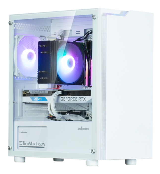 Zalman T4 PLUS Mini Tower Blanco PC Gaming con Ventana Lateral Iluminada y Filtro Anti-polvo