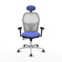 PIQUERAS Y CRESPO Silla de oficina Jorquera con mecanismo Sincro/Traslack, Azul claro y Blanco