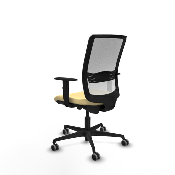 PIQUERAS Y CRESPO Silla de oficina Haches con mecanismo Sincro/Traslack, Crema y Blanco