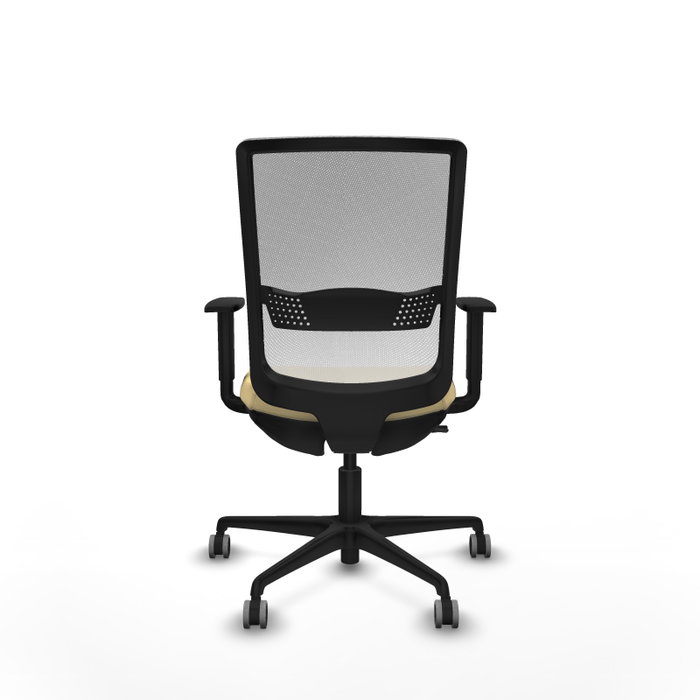 PIQUERAS Y CRESPO Silla de oficina Haches con mecanismo Sincro/Traslack, Crema y Blanco
