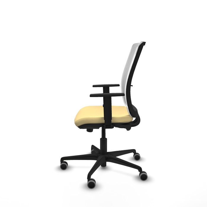 PIQUERAS Y CRESPO Silla de oficina Haches con mecanismo Sincro/Traslack, Crema y Blanco