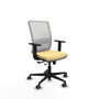 PIQUERAS Y CRESPO Silla de oficina Haches con mecanismo Sincro/Traslack, Crema y Blanco