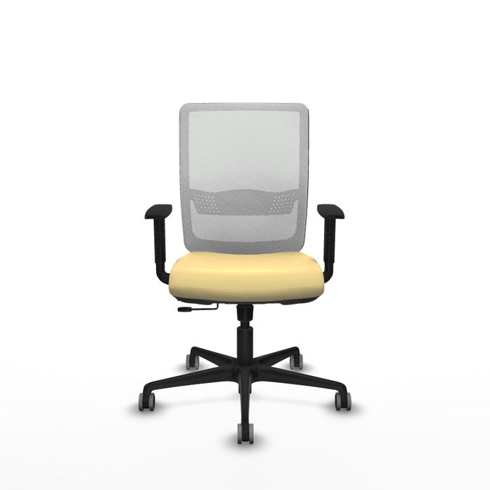 PIQUERAS Y CRESPO Silla de oficina Haches con mecanismo Sincro/Traslack, Crema y Blanco