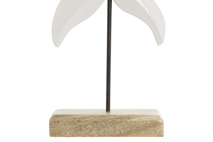 DKD Home Decor Decoración Estrella de Mango y Metal Blanco 18x5x28 cm