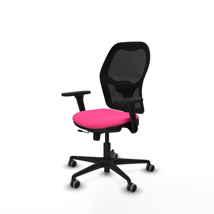 PIQUERAS Y CRESPO Silla de oficina Jorquera con mecanismo Sincro/Traslack, Rosa y Negro
