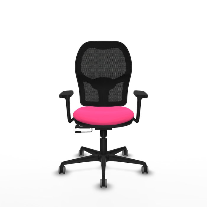 PIQUERAS Y CRESPO Silla de oficina Jorquera con mecanismo Sincro/Traslack, Rosa y Negro