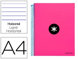 Antartik Cuaderno Espiral A4 Rosa 120 Hojas 90g