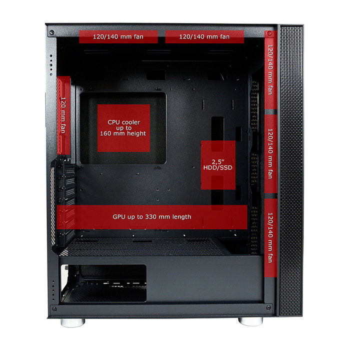 LC-Power LC-8000B Midi Tower Negro para PC Juego