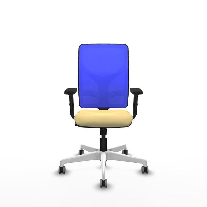 PIQUERAS Y CRESPO Silla de oficina Motilla con mecanismo Sincro, Crema y Azul