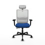 PIQUERAS Y CRESPO Silla de oficina Haches con mecanismo Sincro/Traslack Azul y Blanco