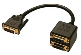 Lindy Cable Divisor/Splitter DVI-D Macho Hembra 0,18 m (18 cm) Negro para Monitor