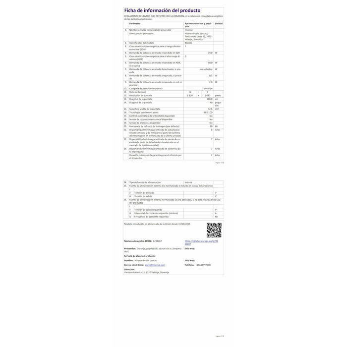 Smart TV Hisense 40A5Q 40" Full HD HDR HDR10 QLED Smart TV Hisense 40A5Q 40" Full HD HDR HDR10 QLED