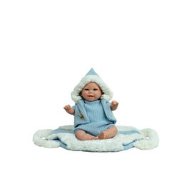 Muñecas Arias Reborn Muñeca Arias 35 cm Marco Azul con Saco Portabebé - Juguete para Niñas de 3 a 99 años en Español