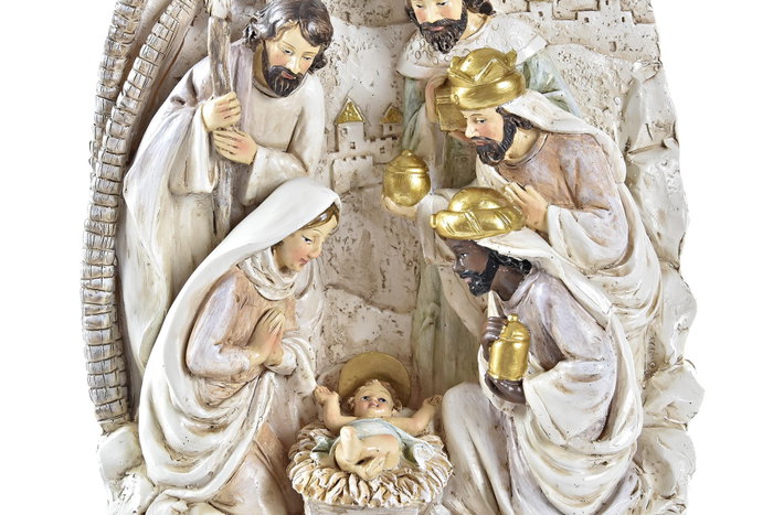 DKD Home Decor Set de 2 Figuras de Nacimiento en Resina, 18x9x25,5 cm, Surtido