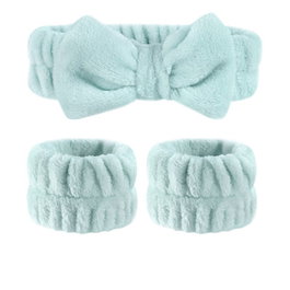 Ecotools Set de Diadema y Muñequeras para Cuidado Facial y Maquillaje - Accesorios Veganos para Evitar Goteos - 2 Unidades