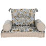 DKD Home Decor Set de 4 Sillones de Algodón Azul y Beige Rajna