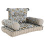 DKD Home Decor Set de 4 Sillones de Algodón Azul y Beige Rajna
