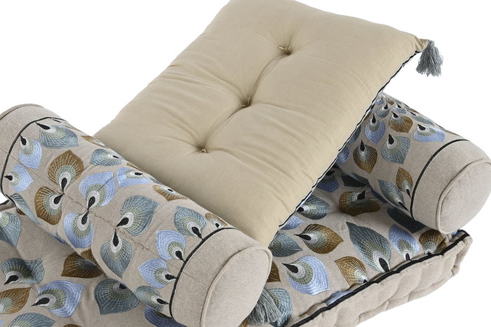 DKD Home Decor Sillon Azul Beige 55 x 18 x 90 cm Set de 4