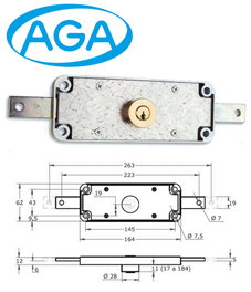 AGA Cerradura para Puerta de Persiana Enrollable y Basculante 182