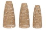 DKD Home Decor Set de 3 Pantallas de Fibras Naturales y Metal 36x36x72
