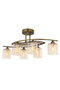 Opviq Lámpara de Araña AV-1374-6E Cobre Envejecido 6 Luces E14 Metal Cristal 75x30cm