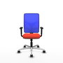PIQUERAS Y CRESPO Silla de oficina Motilla con mecanismo Sincro, Azul y Naranja oscuro
