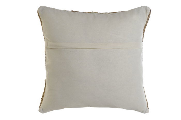 DKD Home Decor Yute23 Cojín Natural Poliéster Bordado 2 Unidades 50 x 15 x 50 cm