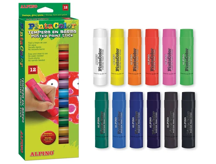 Alpino Pintacolor Tempera en Barra Caja de 12 Colores Surtidos Alpino Pintacolor Tempera en Barra Caja de 12 Colores Surtidos
