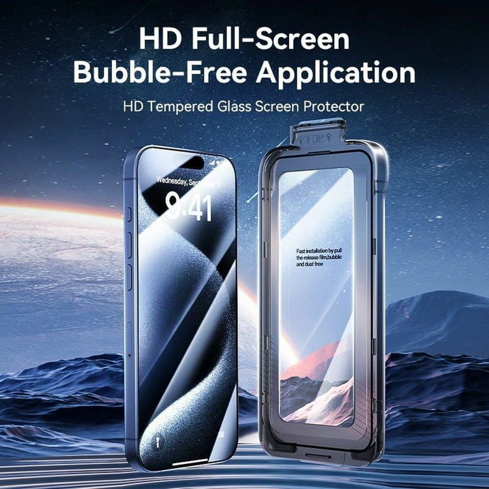 Vention Protector de Pantalla de Cristal Templado para iPhone 14 con Herramienta de Instalación Antipolvo