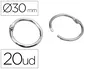 Liderpapel Anilla Bisagra N.2 Niquelada Diámetro 30 mm Caja de 20 Unidades