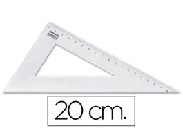 Liderpapel Cartabón de Plástico Cristal 20 cm