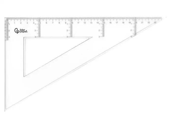 Liderpapel Cartabón de Plástico Cristal 20 cm