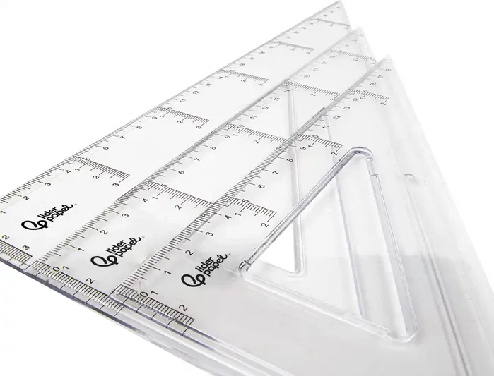 Liderpapel Cartabón de Plástico Cristal 20 cm