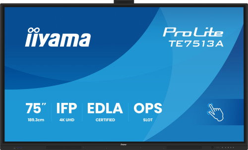 Iiyama TE7513A-B1AG Pantalla Interactiva 75" UHD IPS Android 14 8GB/128GB Antiglare 450cd/m² VESA 400x400