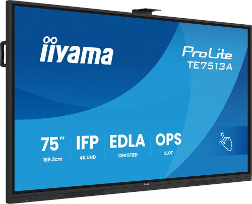 Iiyama TE7513A-B1AG Pantalla Interactiva 75" UHD IPS Android 14 8GB/128GB Antiglare 450cd/m² VESA 400x400