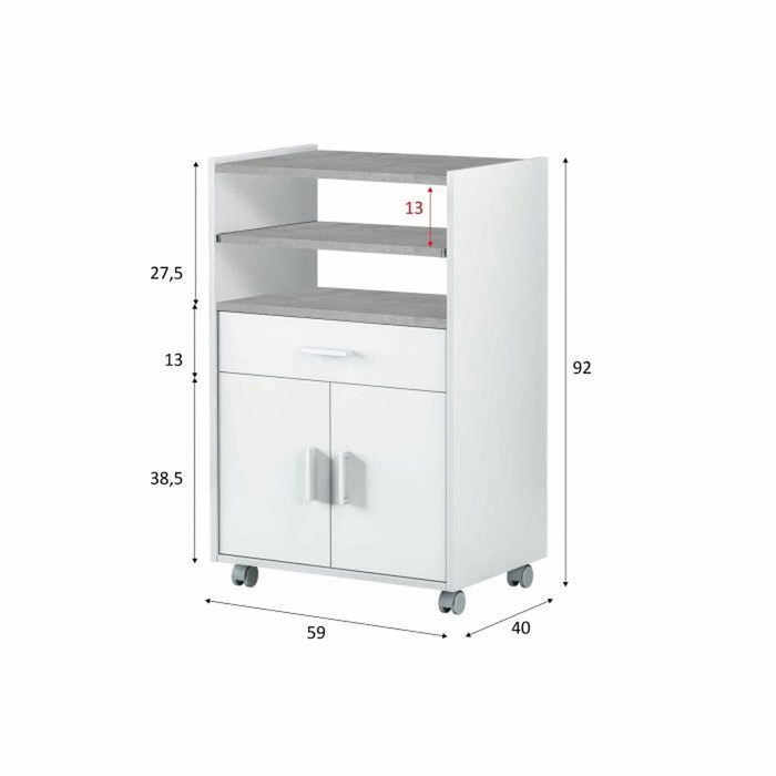 Forés/Arkit Mueble auxiliar de cocina para microondas con ruedas Forés/Arkit Mueble auxiliar de cocina para microondas con ruedas