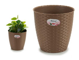 Stefanplast Maceta Natural Interior/Exterior 24 cm Diámetro Marrón 24x22.5x24 cm Plástico (Set de 6)