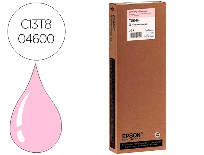 Epson T55K6N Vivid Light Magenta UltraChrome HDX/HD 700ml Epson T55K6N Vivid Light Magenta UltraChrome HDX/HD 700ml