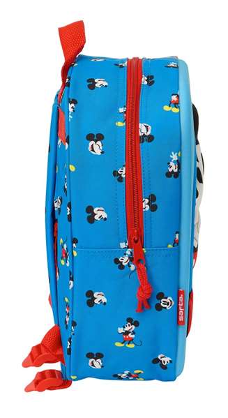 Safta Mochila Guardería 3D Mickey Mouse Bolsillo Red 22x27x10 cm