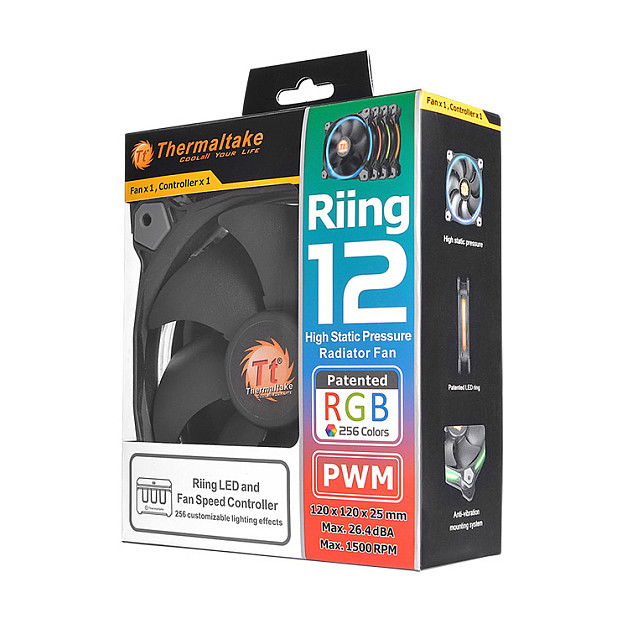 Thermaltake Riing 12 LED RGB 120mm Ventilador para Carcasa de Ordenador