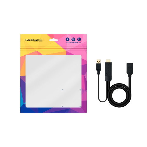 Nanocable Conversor HDMI 2.0 a DisplayPort V1.2 Negro 20 cm