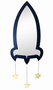 DKD Home Decor Espejo de Pared MDF 26x1x65 cm Azul Marino