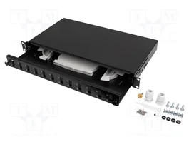 LANBERG FOP1-12SD-LQB Panel de parcheo de fibra óptica 12 puertos 1U Negro de 19 pulgadas