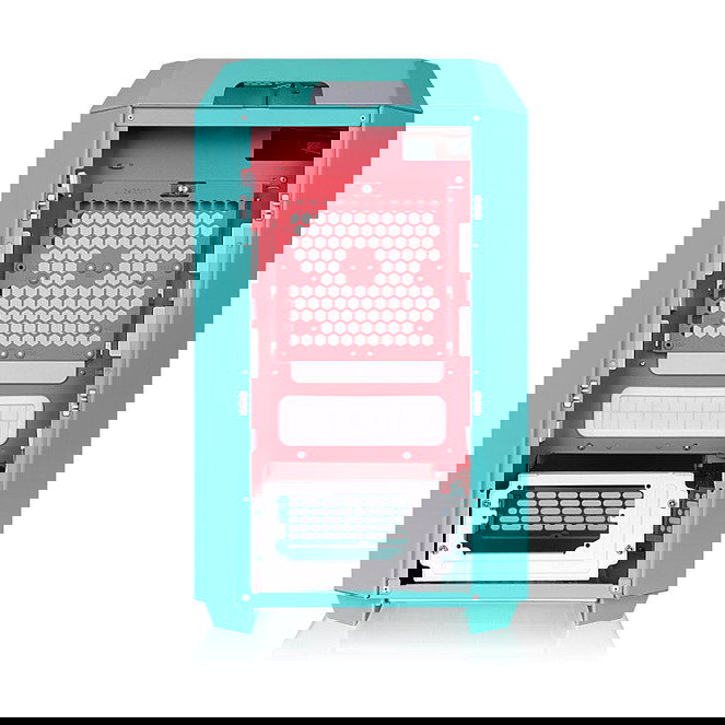 Thermaltake The Tower 250 Caja PC Mini Tower, Mini-ITX, Color Menta y Rojo