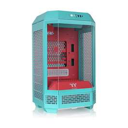 Thermaltake The Tower 250 Caja PC Mini Tower, Mini-ITX, Color Menta y Rojo