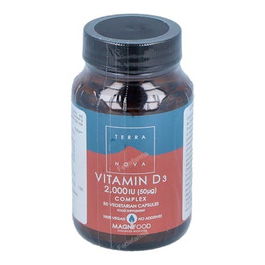 TERRANOVA Vitamina D3 2000 UI 50 Cápsulas Vegetarianas Veganas para Huesos