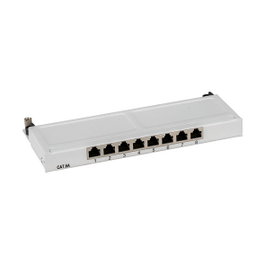 EFB Elektronik Mini-Patchpanel STP 8xRJ45 Cat.6A 0,5HE Gris