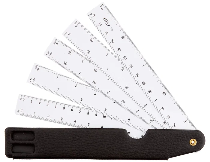 Pardo Escala pardo abanico 10 escalas 15 cm con estuche similpiel