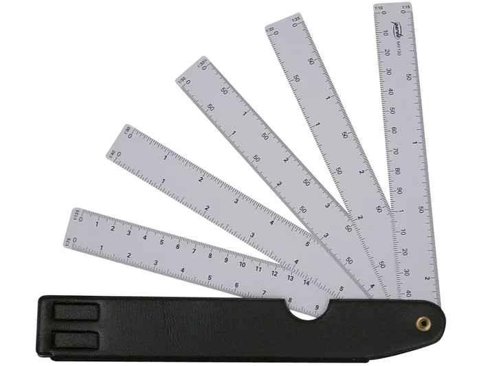 Pardo Escala pardo abanico 10 escalas 15 cm con estuche similpiel