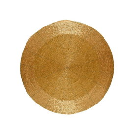 Decoris Salvamantel redondo dorado con abalorios, ø35 cm